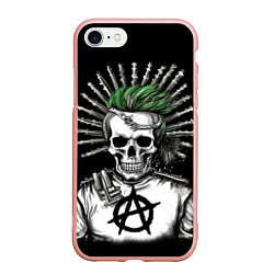 Чехол iPhone 7/8 матовый Панк анархист, цвет: 3D-светло-розовый