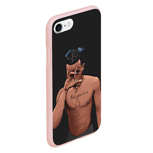 Чехол iPhone 7/8 матовый XXXTentacion арт / 3D-Светло-розовый – фото 2