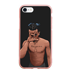 Чехол iPhone 7/8 матовый XXXTentacion арт, цвет: 3D-светло-розовый