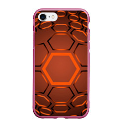 Чехол iPhone 7/8 матовый Оранжевая техноброня, цвет: 3D-малиновый