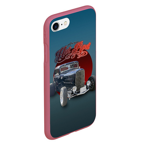 Чехол iPhone 7/8 матовый Настоящий классический хот род / 3D-Малиновый – фото 2
