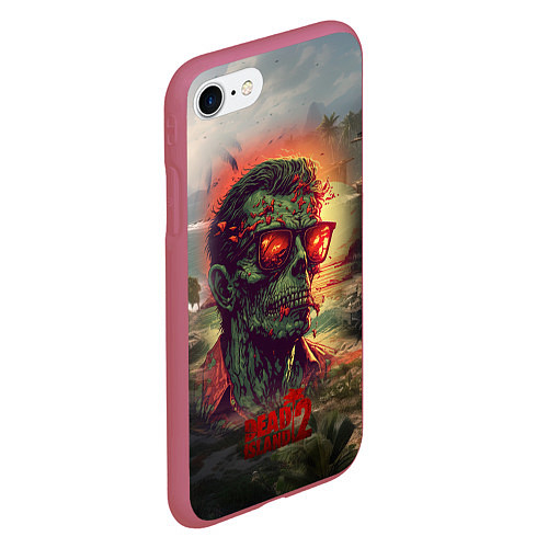 Чехол iPhone 7/8 матовый Dead island 2 zombie / 3D-Малиновый – фото 2