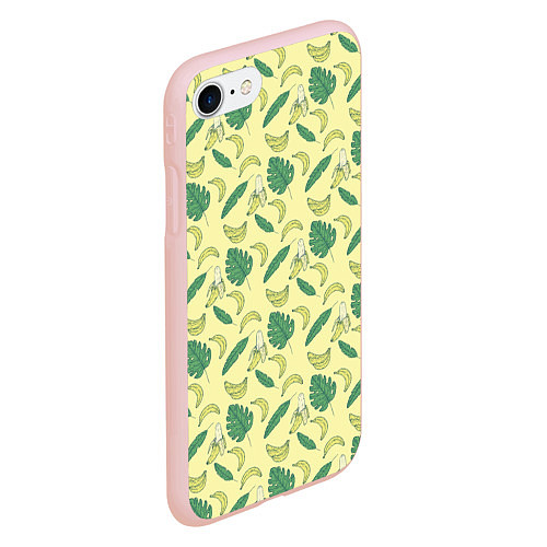 Чехол iPhone 7/8 матовый Бананы паттерн / 3D-Светло-розовый – фото 2