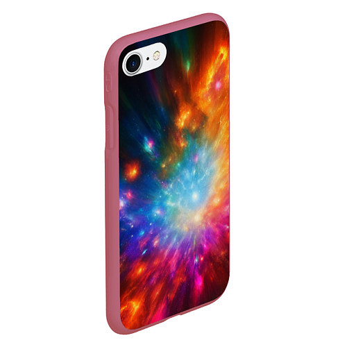 Чехол iPhone 7/8 матовый Космическая многомерность / 3D-Малиновый – фото 2