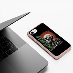 Чехол iPhone 7/8 матовый Punks not dead, цвет: 3D-светло-розовый — фото 2