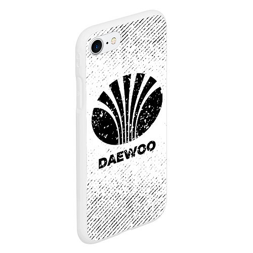 Чехол iPhone 7/8 матовый Daewoo с потертостями на светлом фоне / 3D-Белый – фото 2