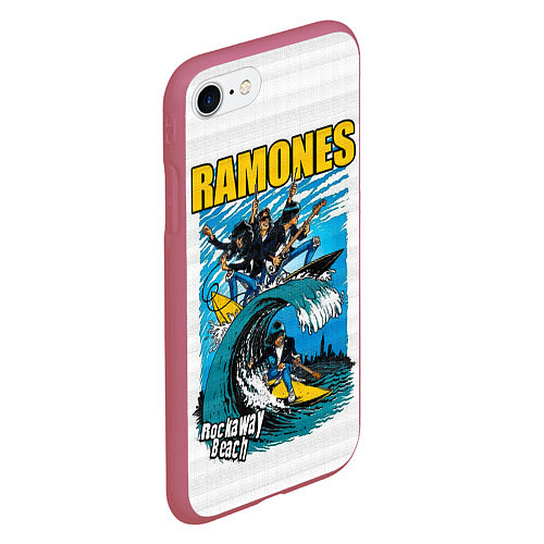 Чехол iPhone 7/8 матовый Ramones rock away beach / 3D-Малиновый – фото 2