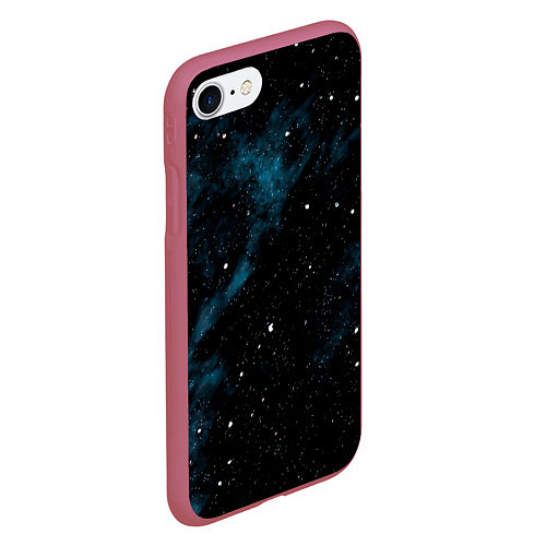 Чехол iPhone 7/8 матовый Мрачная галактика / 3D-Малиновый – фото 2