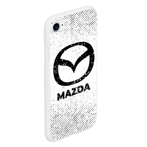 Чехол iPhone 7/8 матовый Mazda с потертостями на светлом фоне / 3D-Белый – фото 2