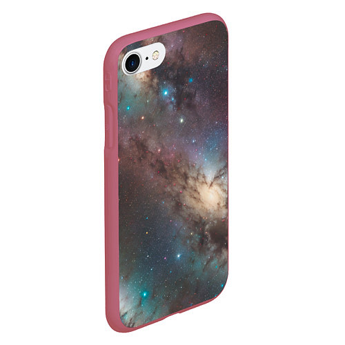 Чехол iPhone 7/8 матовый Бескрайняя Вселенная / 3D-Малиновый – фото 2