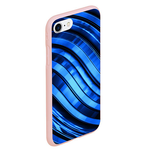 Чехол iPhone 7/8 матовый Темно-синий металлик / 3D-Светло-розовый – фото 2