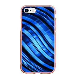 Чехол iPhone 7/8 матовый Темно-синий металлик, цвет: 3D-светло-розовый