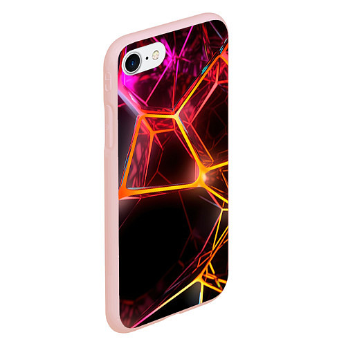 Чехол iPhone 7/8 матовый Неоновая конструкция / 3D-Светло-розовый – фото 2
