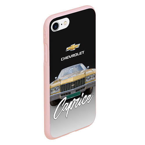 Чехол iPhone 7/8 матовый Американская машина Chevrolet Caprice 70-х годов / 3D-Светло-розовый – фото 2