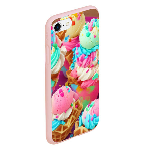 Чехол iPhone 7/8 матовый Сладкая жизнь / 3D-Светло-розовый – фото 2