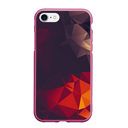 Чехол iPhone 7/8 матовый Полигональный узор, цвет: 3D-малиновый