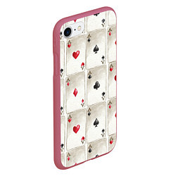 Чехол iPhone 7/8 матовый Покер, цвет: 3D-малиновый — фото 2