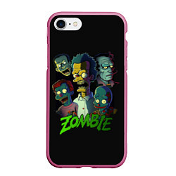 Чехол iPhone 7/8 матовый Zombie Simpsons, цвет: 3D-малиновый