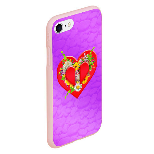 Чехол iPhone 7/8 матовый Цветы от сердца / 3D-Светло-розовый – фото 2