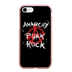 Чехол iPhone 7/8 матовый Анархия - панк рок, цвет: 3D-светло-розовый