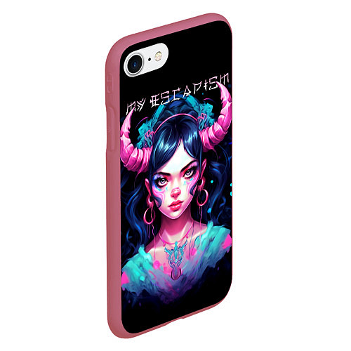 Чехол iPhone 7/8 матовый Fantasy girl - my escapism / 3D-Малиновый – фото 2