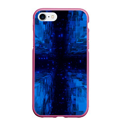 Чехол iPhone 7/8 матовый Тёмно-синие множества фигур