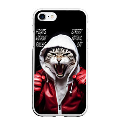 Чехол iPhone 7/8 матовый Street boxing cat