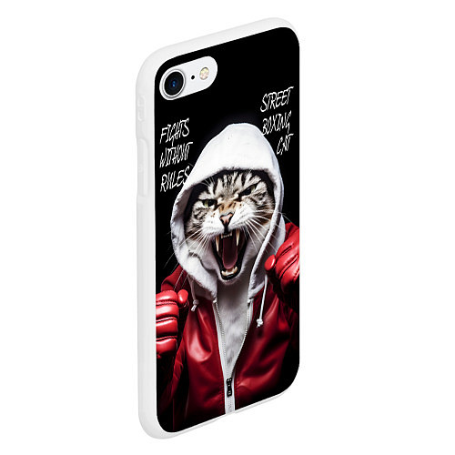 Чехол iPhone 7/8 матовый Street boxing cat / 3D-Белый – фото 2