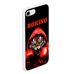 Чехол iPhone 7/8 матовый Boxing tiger, цвет: 3D-белый — фото 2