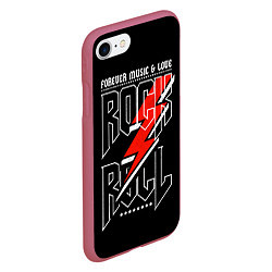 Чехол iPhone 7/8 матовый Rock and Roll Forever, цвет: 3D-малиновый — фото 2