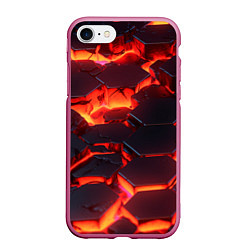 Чехол iPhone 7/8 матовый Огненные наносоты, цвет: 3D-малиновый