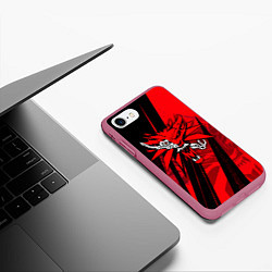 Чехол iPhone 7/8 матовый Кибер - ведьмак, цвет: 3D-малиновый — фото 2