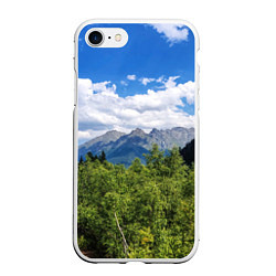 Чехол iPhone 7/8 матовый Фото гор, цвет: 3D-белый