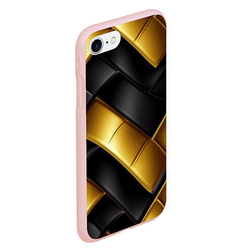 Чехол iPhone 7/8 матовый Gold black luxury / 3D-Светло-розовый – фото 2