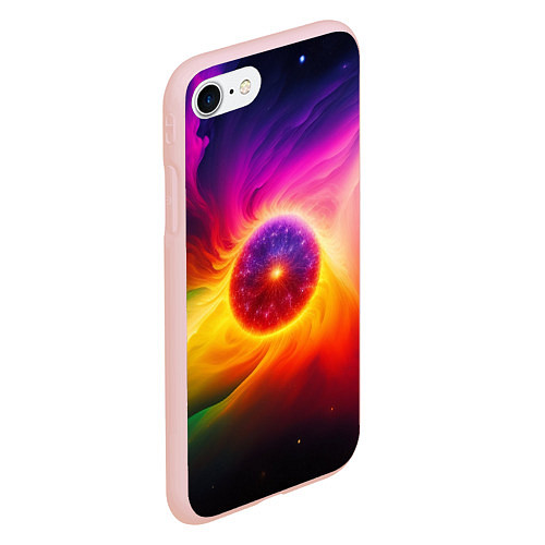 Чехол iPhone 7/8 матовый Неоновое солнце / 3D-Светло-розовый – фото 2