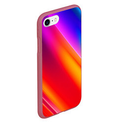 Чехол iPhone 7/8 матовый Неоновая радуга, цвет: 3D-малиновый — фото 2