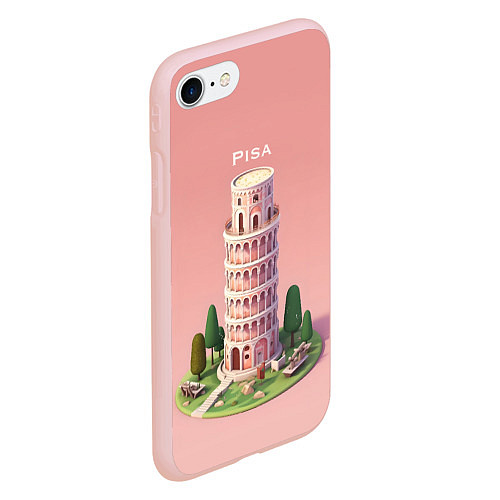 Чехол iPhone 7/8 матовый Pisa Isometric / 3D-Светло-розовый – фото 2