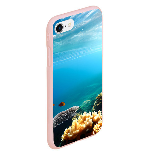 Чехол iPhone 7/8 матовый Морское дно / 3D-Светло-розовый – фото 2