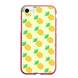 Чехол iPhone 7/8 матовый Летние ананасы