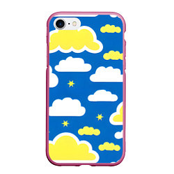 Чехол iPhone 7/8 матовый Рисованные облака и звёзды