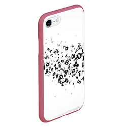 Чехол iPhone 7/8 матовый Цифровой дым, цвет: 3D-малиновый — фото 2