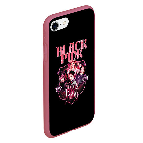 Чехол iPhone 7/8 матовый Blackpink k-pop, Блэкпинк / 3D-Малиновый – фото 2