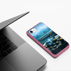 Чехол iPhone 7/8 матовый Инопланетный реактор, цвет: 3D-малиновый — фото 2