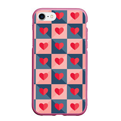 Чехол iPhone 7/8 матовый Pettern hearts