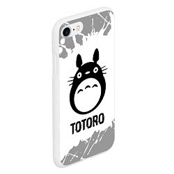 Чехол iPhone 7/8 матовый Totoro glitch на светлом фоне, цвет: 3D-белый — фото 2