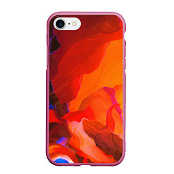 Чехол iPhone 7/8 матовый Красно-оранжевый камень, цвет: 3D-малиновый