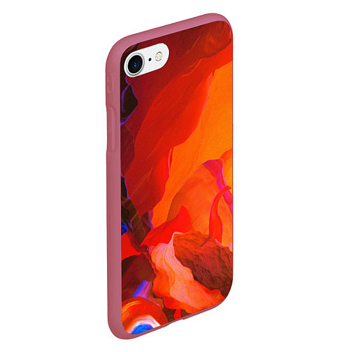 Чехол iPhone 7/8 матовый Красно-оранжевый камень / 3D-Малиновый – фото 2