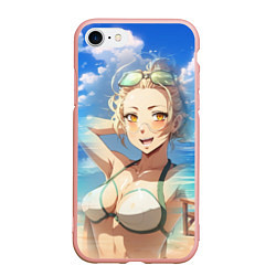 Чехол iPhone 7/8 матовый Милая блондинка на пляже
