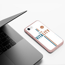 Чехол iPhone 7/8 матовый Форма Team Vitality white, цвет: 3D-светло-розовый — фото 2