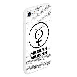 Чехол iPhone 7/8 матовый Marilyn Manson с потертостями на светлом фоне, цвет: 3D-белый — фото 2